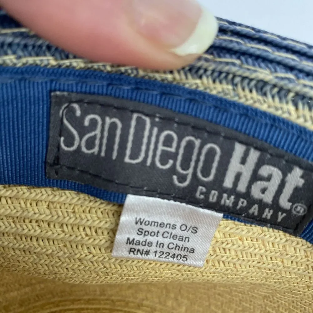 San Diego‎ Hat Co Women Fedora Ultrabraid Color block Brim Star Trim Adjustable